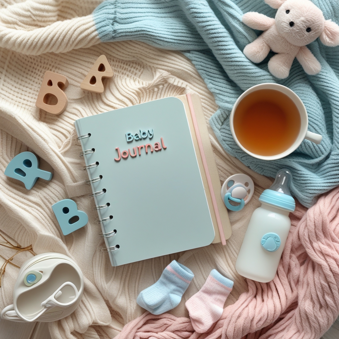 Um Flat Lay como um diário de um bebê